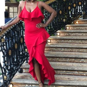 Red Maxi Length Dress